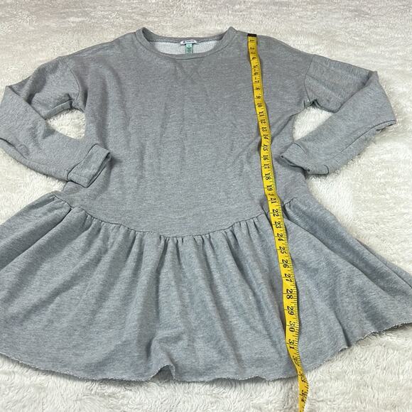 Susina long sleeve drop waist grey sweatshirt dress, size small - Picture 4 of 11